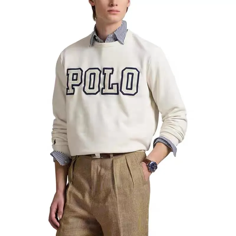 P220 Style number: RL021] RalphLauren/Ralph Lauren 2025 autumn and winter new terry sweatshirt large POLO English letters embroidered logo